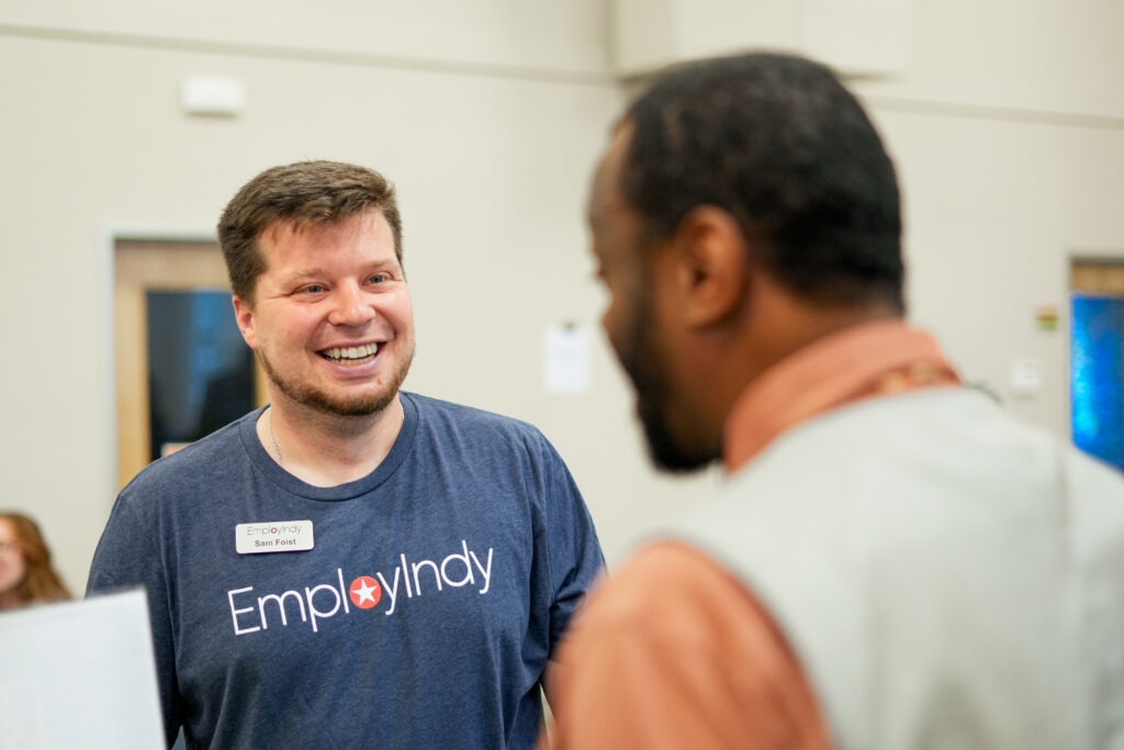 EmployIndy staff engaging with community partners
