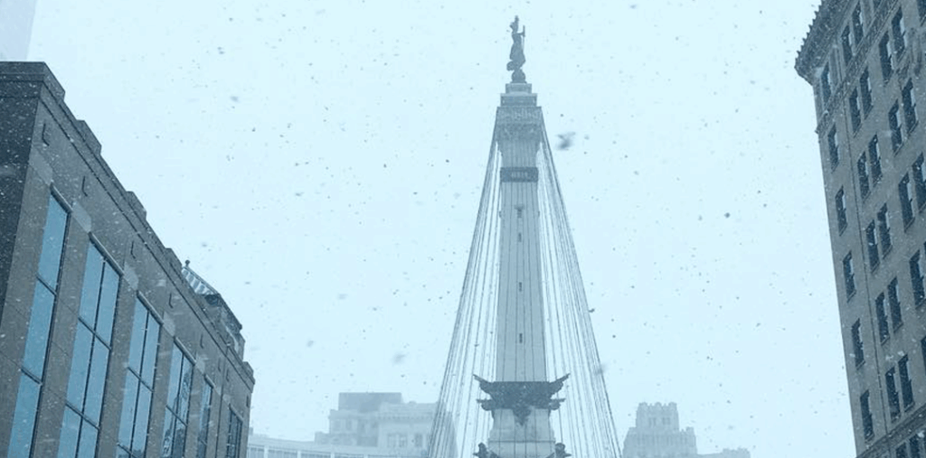 Downtown Indianapolis during winter