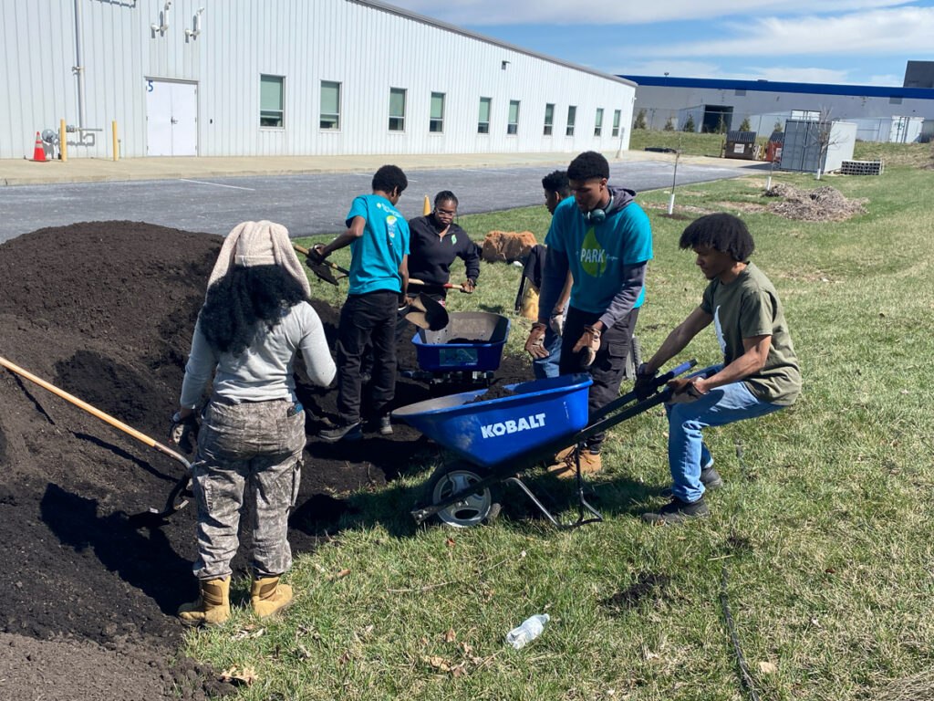 Indy Parks Corps - Cohort 4 working with Indy Parks-photo courtesy of Edna Martin Christian Center